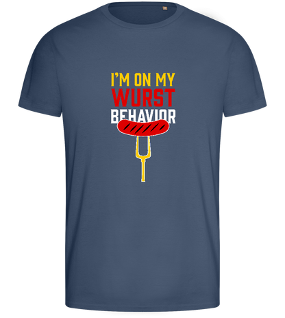 I'm On My Wurst Behaviour Design - Basic men's fitted t-shirt_DENIM_front