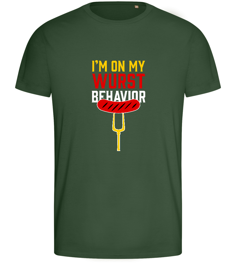 I'm On My Wurst Behaviour Design - Basic men's fitted t-shirt_GREEN BOTTLE_front