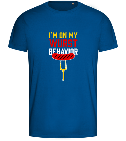 I'm On My Wurst Behaviour Design - Basic men's fitted t-shirt_ROYAL_front