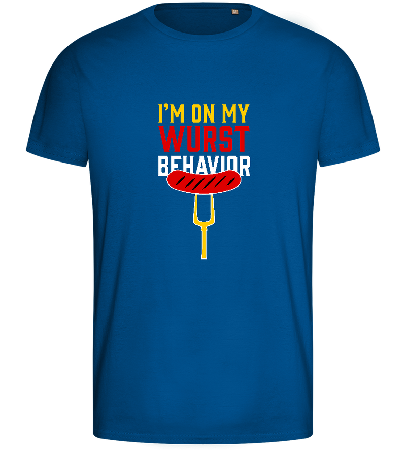 I'm On My Wurst Behaviour Design - Basic men's fitted t-shirt_ROYAL_front