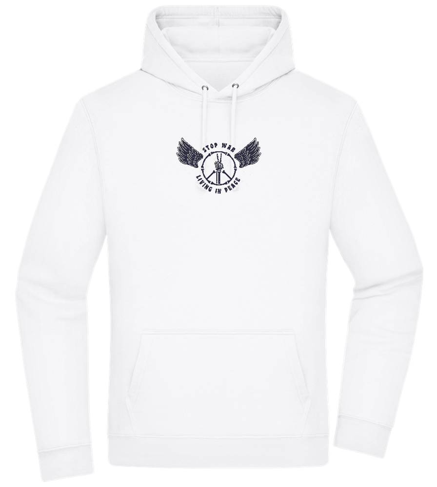 Living In Peace Design - Premium Essential Unisex Hoodie_WHITE_front