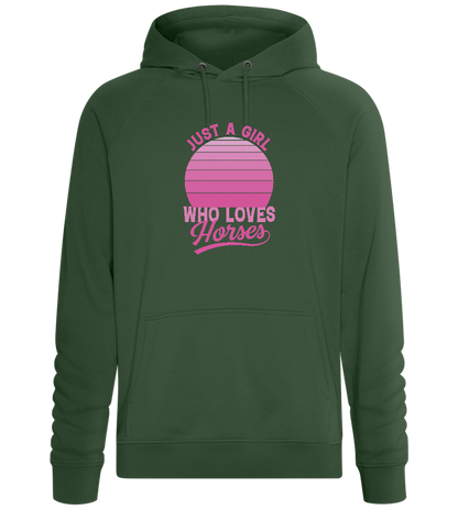 Just a Girl Who Loves Horses Design - Comfort unisex hoodie_GREEN BOTTLE_front