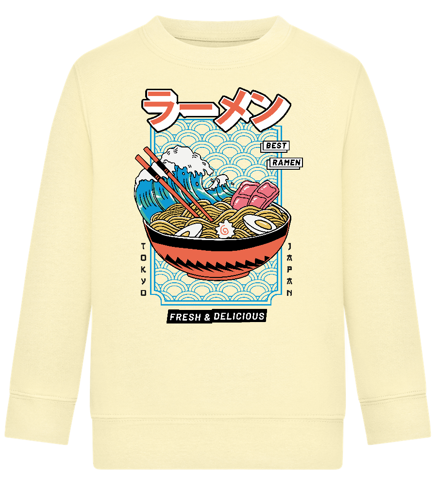 Best Ramen Design - Comfort Kids Sweater_AMARELO CLARO_front