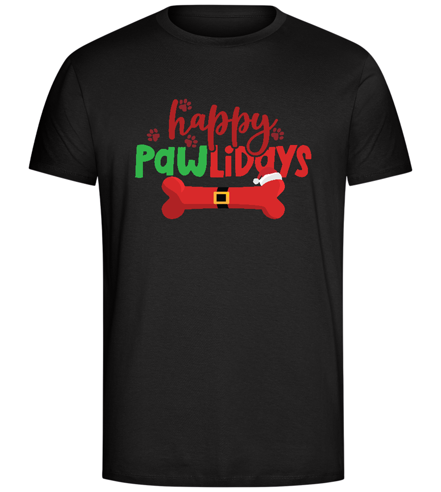 Happy Pawlidays Design - Comfort Unisex T-Shirt_DEEP BLACK_front