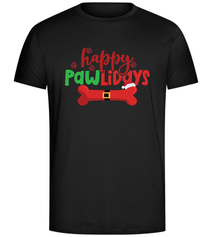 Happy Pawlidays Design - Comfort Unisex T-Shirt_DEEP BLACK_front