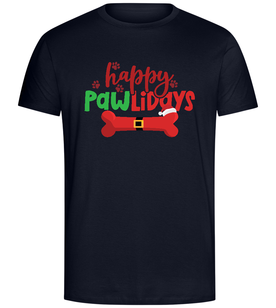 Happy Pawlidays Design - Comfort Unisex T-Shirt_FRENCH NAVY_front