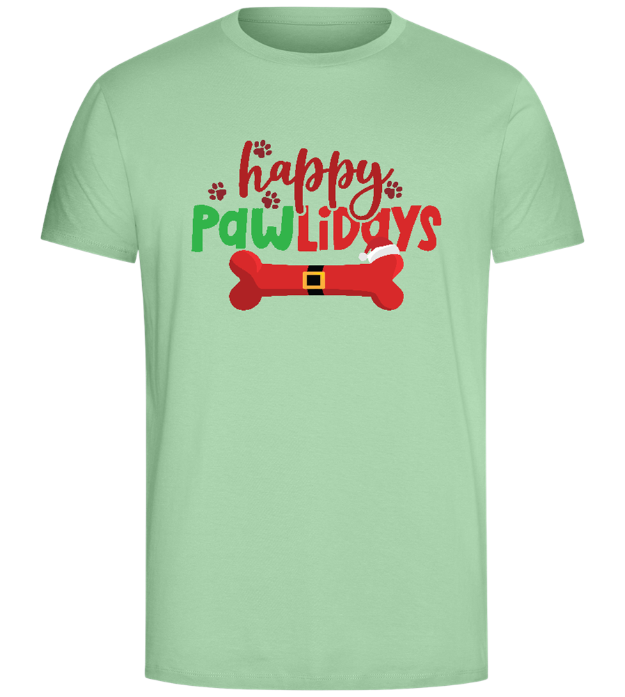 Happy Pawlidays Design - Comfort Unisex T-Shirt_ICE GREEN_front