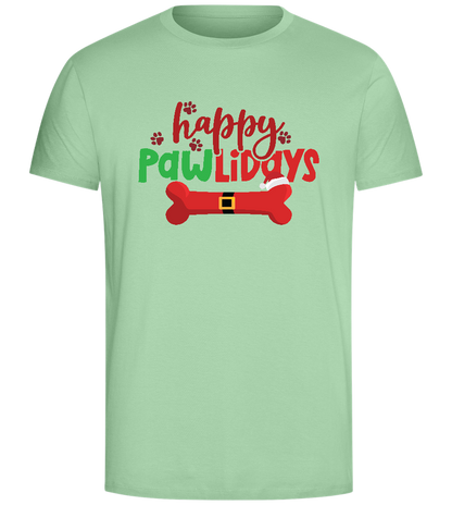 Happy Pawlidays Design - Comfort Unisex T-Shirt_ICE GREEN_front