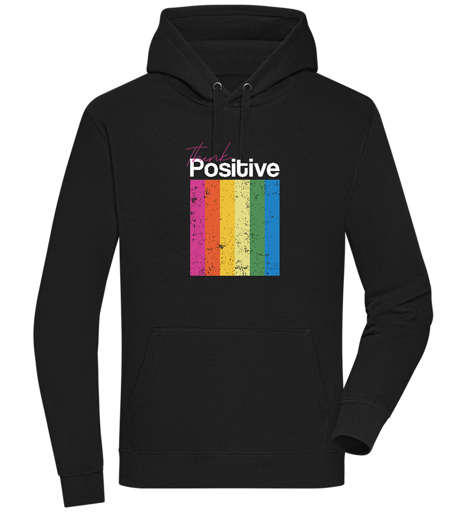 Think Positive Rainbow Design - Premium unisex hoodie_BLACK_front