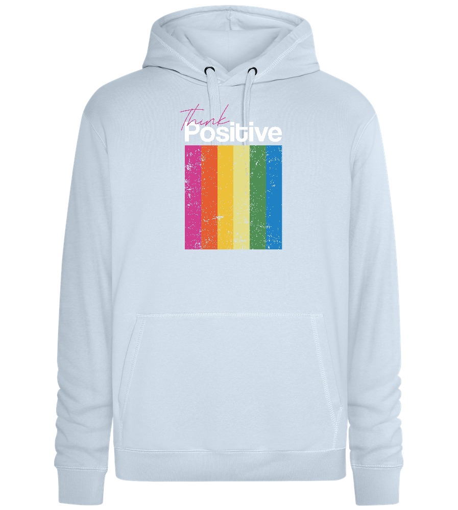 Think Positive Rainbow Design - Premium unisex hoodie_CREAMY BLUE_front