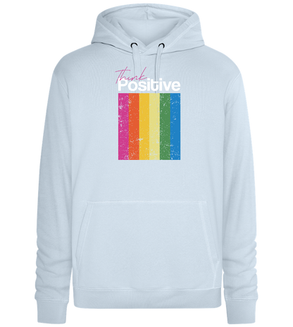 Think Positive Rainbow Design - Premium unisex hoodie_CREAMY BLUE_front