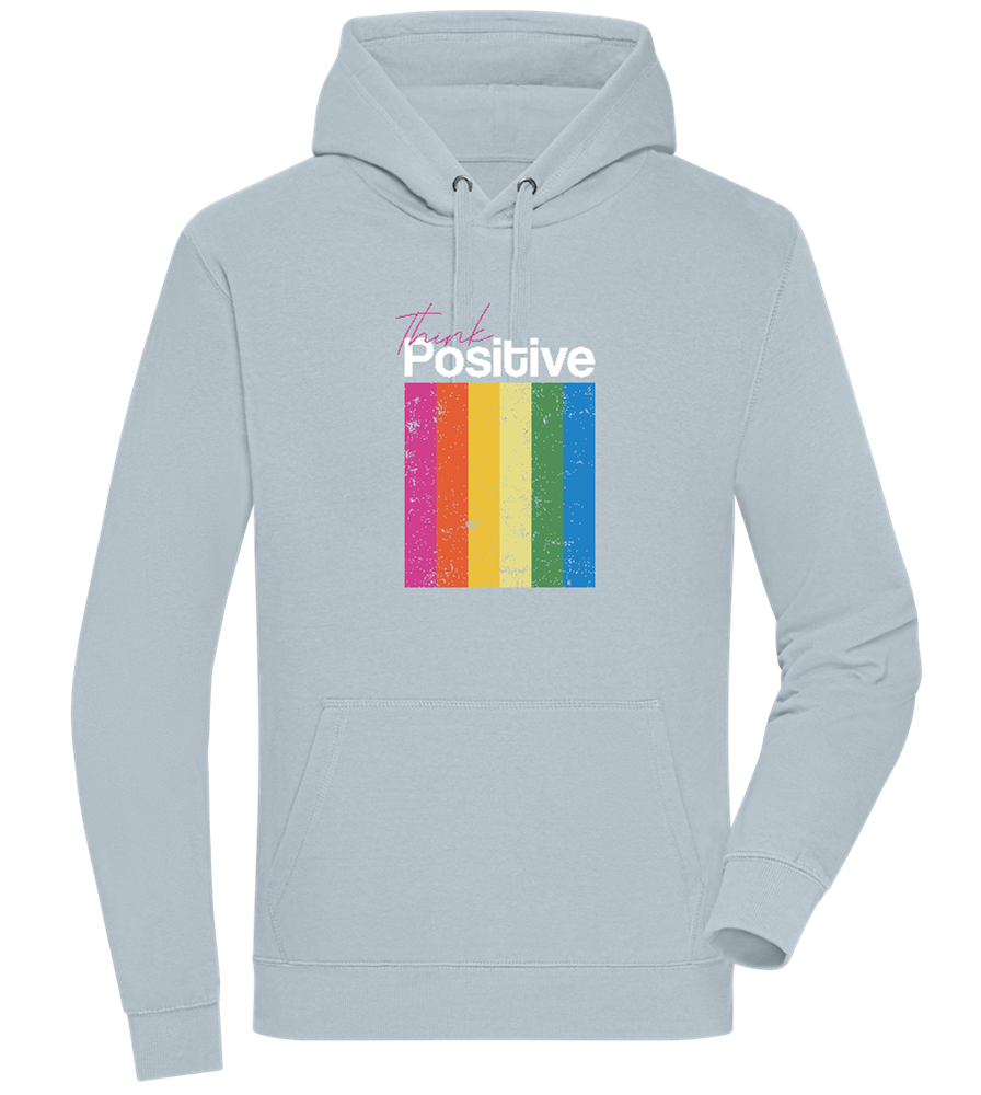 Think Positive Rainbow Design - Premium unisex hoodie_CREAMY BLUE_front