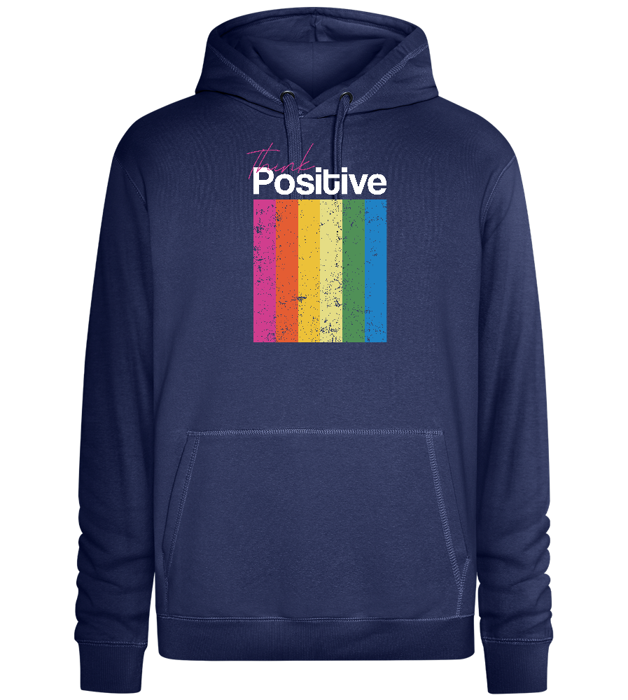 Think Positive Rainbow Design - Premium unisex hoodie_DENIM CHINA_front