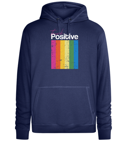 Think Positive Rainbow Design - Premium unisex hoodie_DENIM CHINA_front