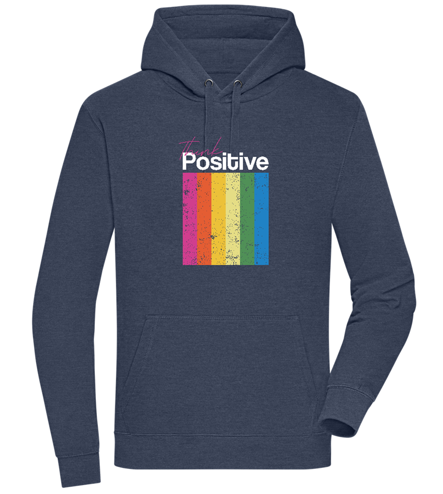 Think Positive Rainbow Design - Premium unisex hoodie_DENIM CHINA_front