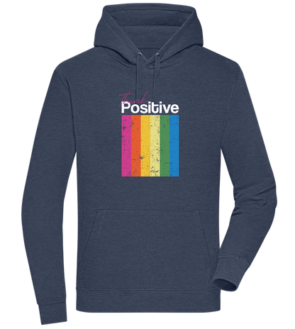 Think Positive Rainbow Design - Premium unisex hoodie_DENIM CHINA_front