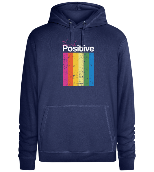 Think Positive Rainbow Design - Premium unisex hoodie_DENIM CHINA_front