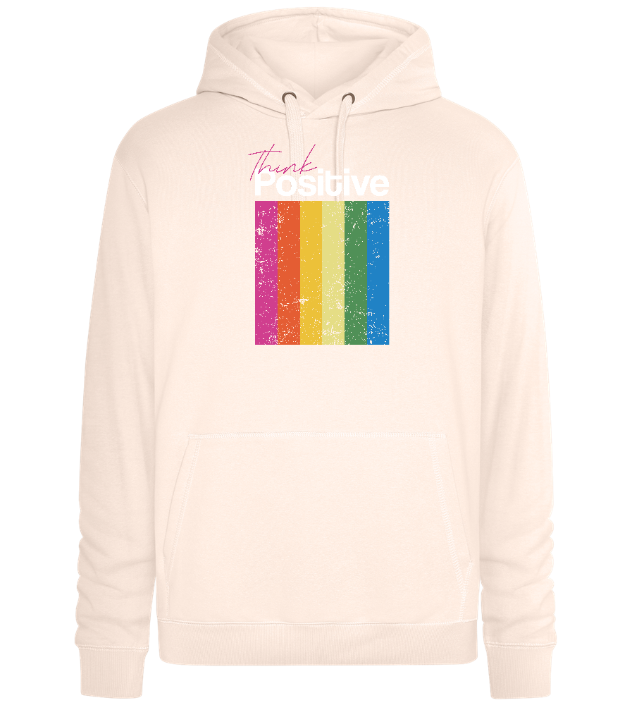 Think Positive Rainbow Design - Premium unisex hoodie_LIGHT PEACH ROSE_front