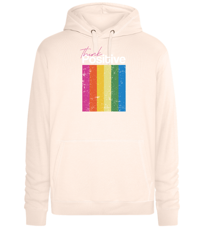 Think Positive Rainbow Design - Premium unisex hoodie_LIGHT PEACH ROSE_front