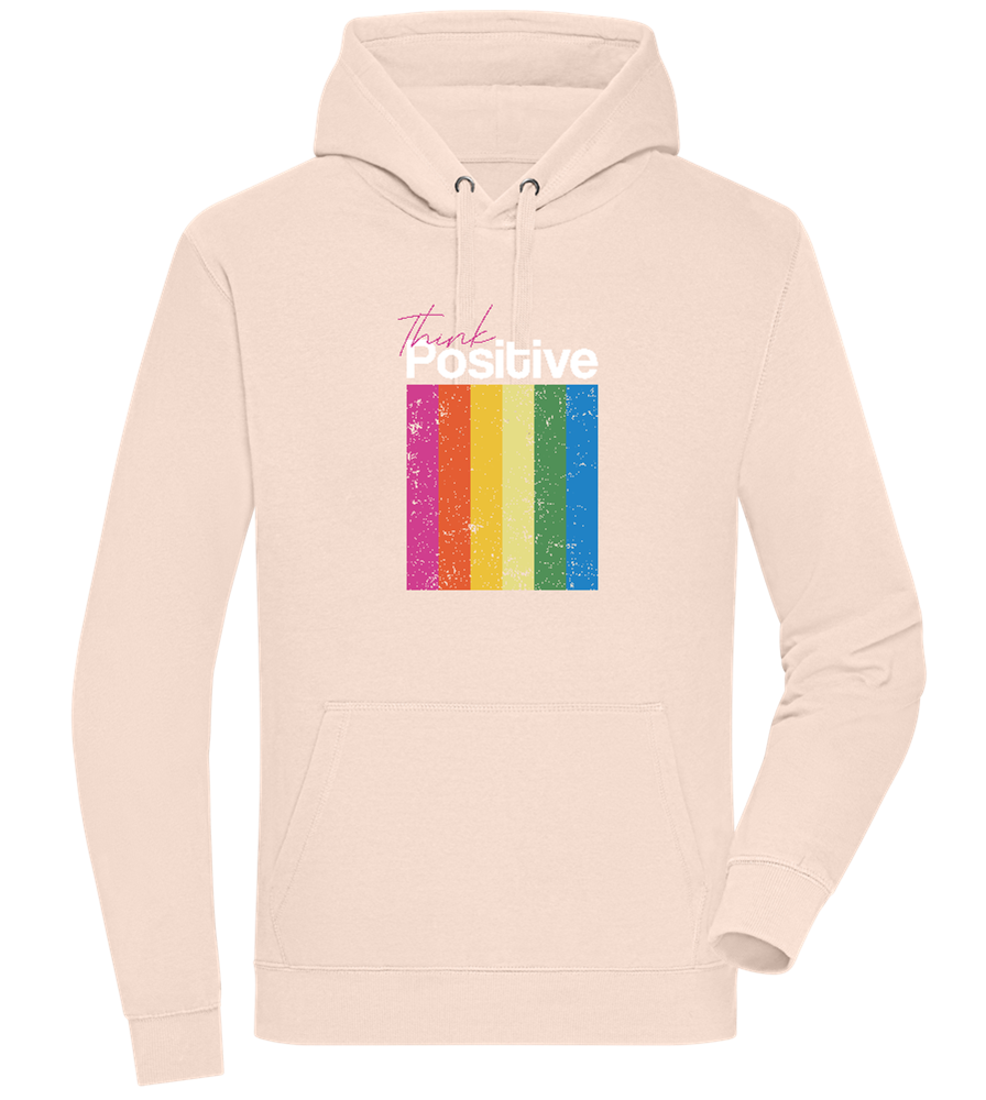 Think Positive Rainbow Design - Premium unisex hoodie_LIGHT PEACH ROSE_front