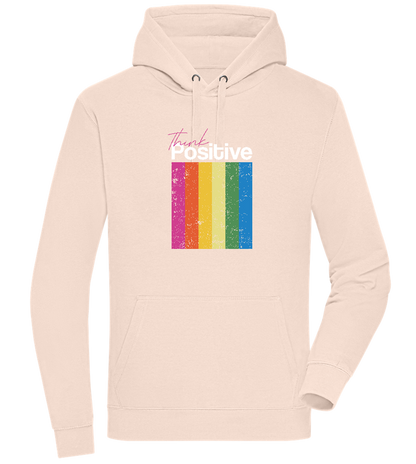 Think Positive Rainbow Design - Premium unisex hoodie_LIGHT PEACH ROSE_front