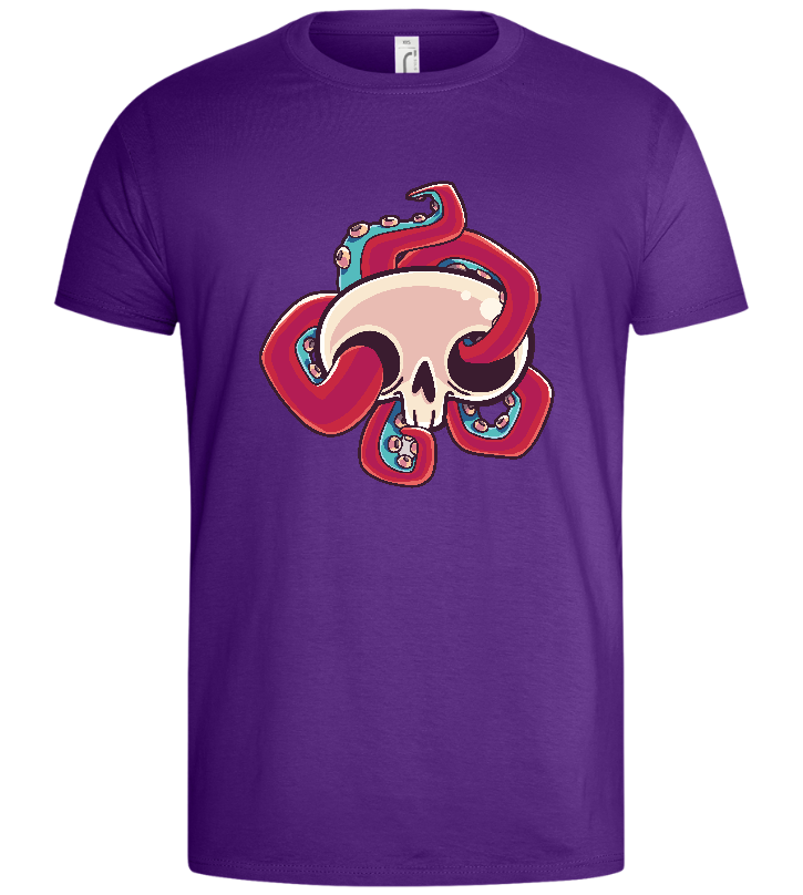 Squid Skull Design - Basic men's t-shirt_DARK PURPLE_front