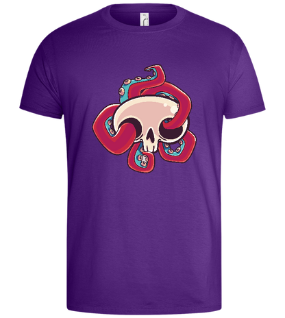 Squid Skull Design - Basic men's t-shirt_DARK PURPLE_front