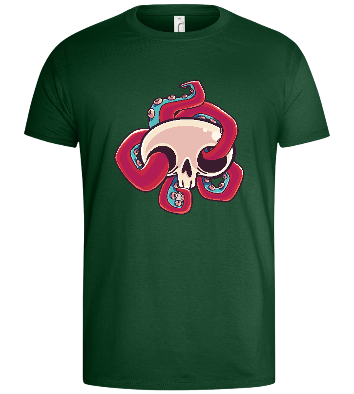 Squid Skull Design - Basic men's t-shirt_GREEN BOTTLE_front