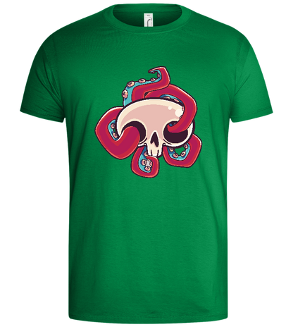 Squid Skull Design - Basic men's t-shirt_MEADOW GREEN_front