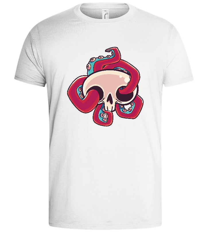 Squid Skull Design - Basic men's t-shirt_WHITE_front