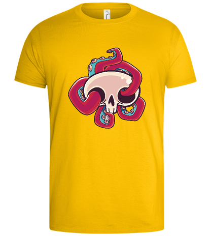 Squid Skull Design - Basic men's t-shirt_YELLOW_front