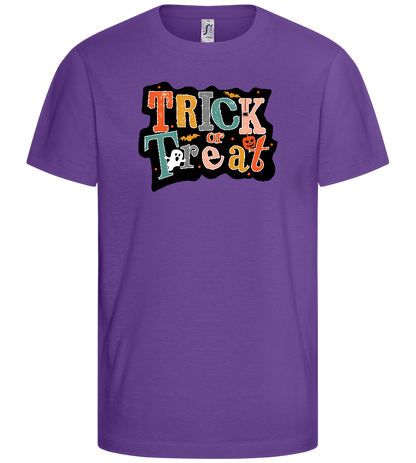 Spooky Trick or Treat Design - Basic kids t-shirt_DARK PURPLE_front