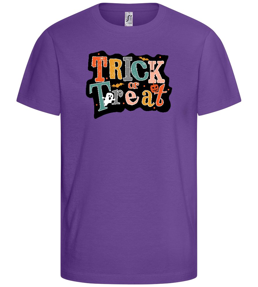 Spooky Trick or Treat Design - Basic kids t-shirt_DARK PURPLE_front