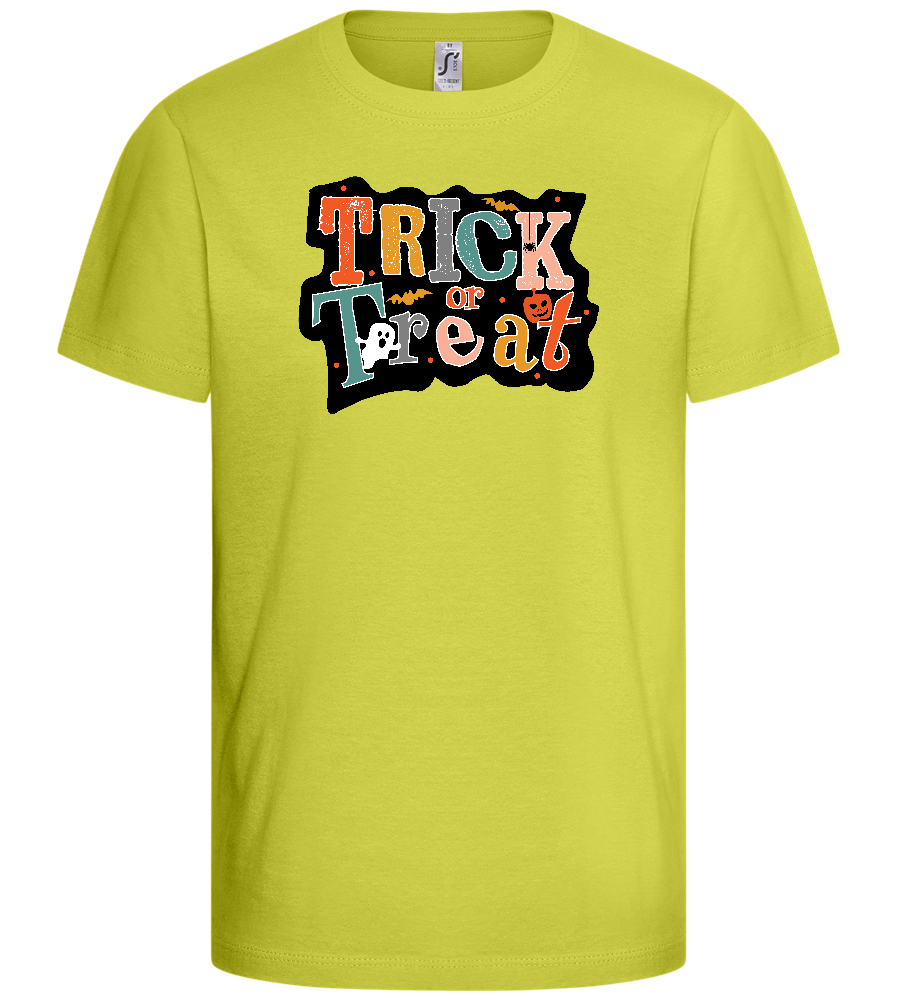 Spooky Trick or Treat Design - Basic kids t-shirt_GREEN APPLE_front