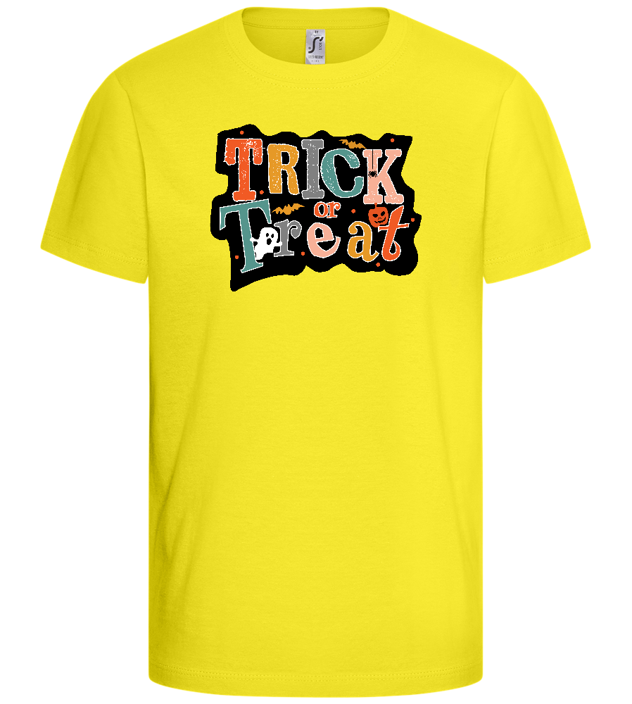 Spooky Trick or Treat Design - Basic kids t-shirt_LEMON_front