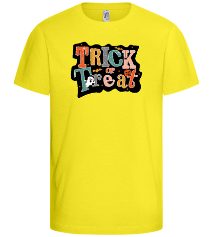 Spooky Trick or Treat Design - Basic kids t-shirt_LEMON_front