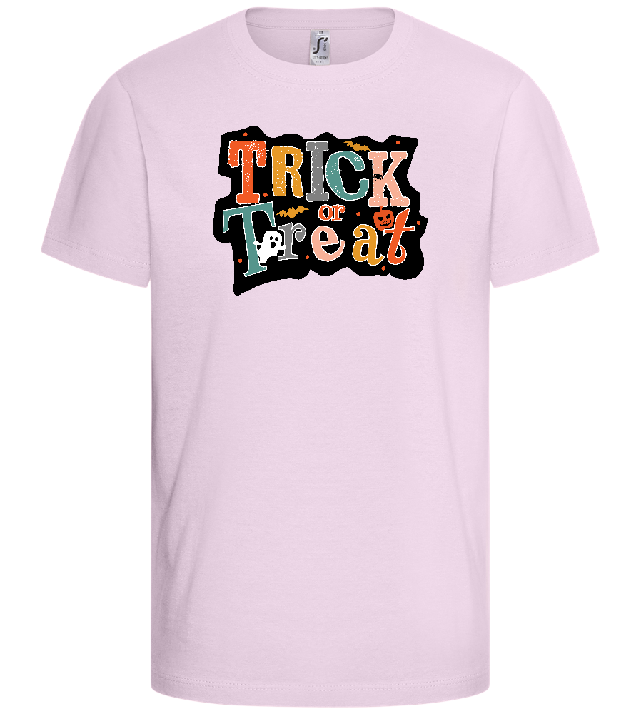 Spooky Trick or Treat Design - Basic kids t-shirt_LIGHT PINK_front