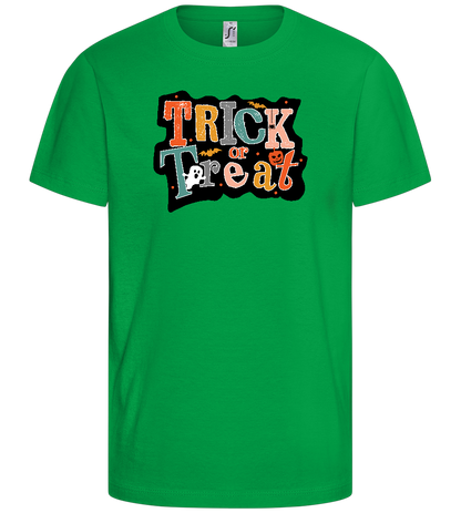 Spooky Trick or Treat Design - Basic kids t-shirt_MEADOW GREEN_front