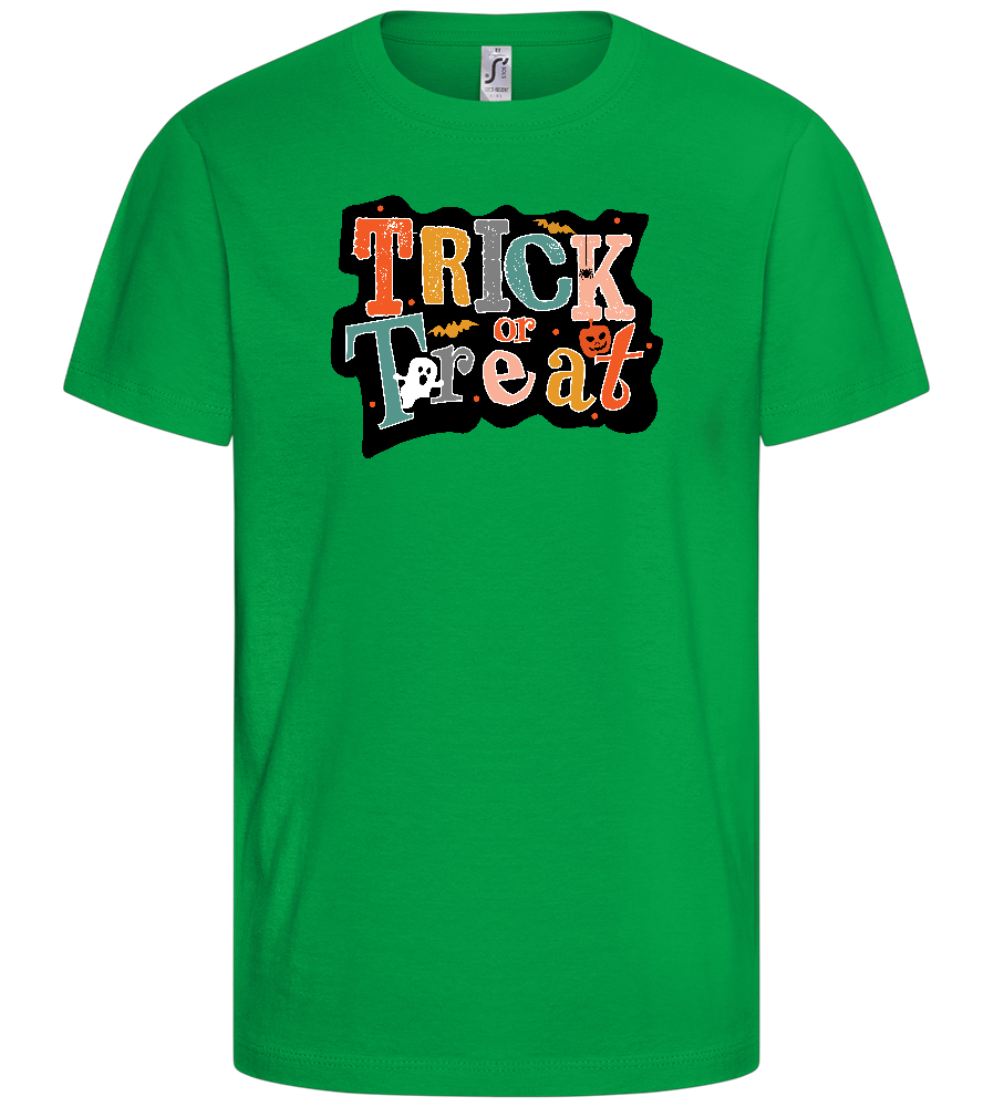 Spooky Trick or Treat Design - Basic kids t-shirt_MEADOW GREEN_front