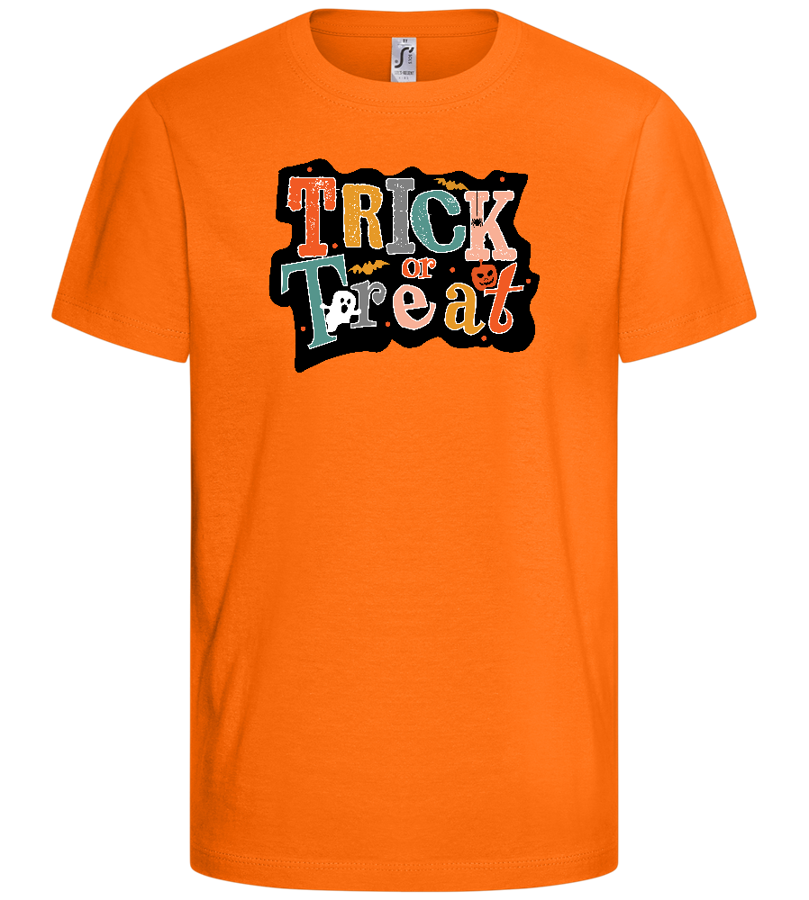 Spooky Trick or Treat Design - Basic kids t-shirt_ORANGE_front