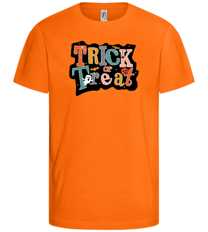 Spooky Trick or Treat Design - Basic kids t-shirt_ORANGE_front