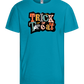 Spooky Trick or Treat Design - Basic kids t-shirt_TURQUOISE_front