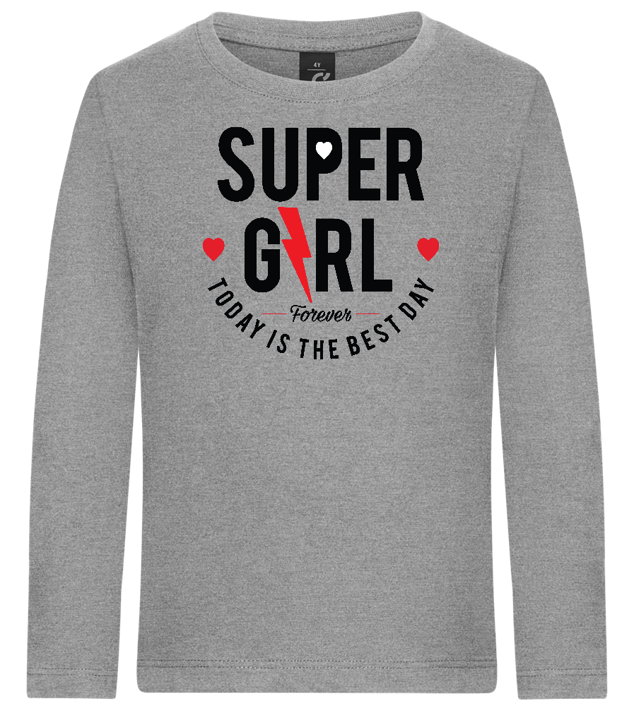 Super Girl Forever Design - Premium kids long sleeve t-shirt_ORION GREY_front