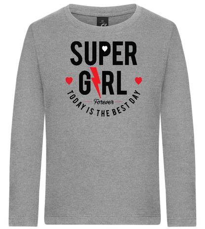 Super Girl Forever Design - Premium kids long sleeve t-shirt_ORION GREY_front