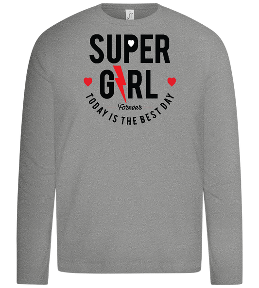 Super Girl Forever Design - Premium kids long sleeve t-shirt_ORION GREY_front