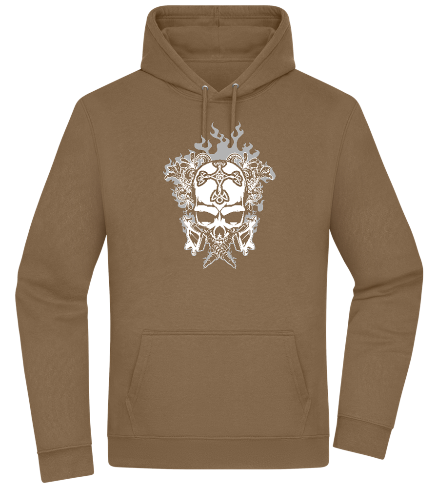 Skull With Flames Design - Premium Essential Unisex Hoodie_ARMY_front