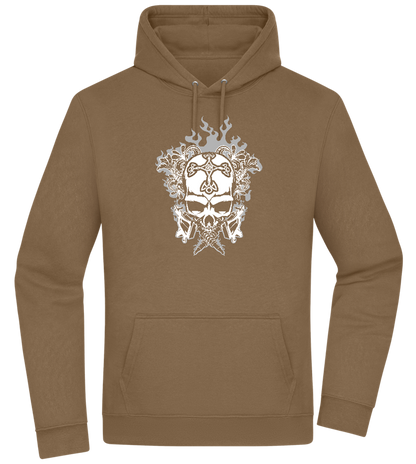 Skull With Flames Design - Premium Essential Unisex Hoodie_ARMY_front