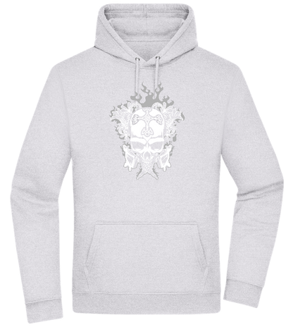 Skull With Flames Design - Premium Essential Unisex Hoodie_ORION GREY II_front