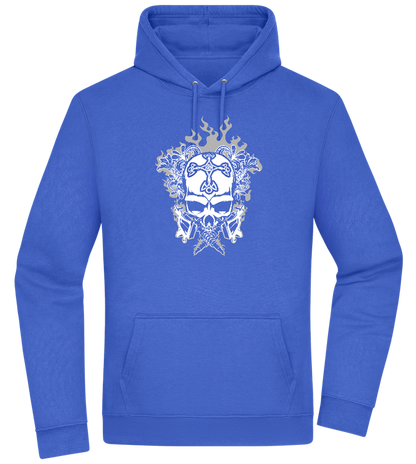 Skull With Flames Design - Premium Essential Unisex Hoodie_ROYAL_front