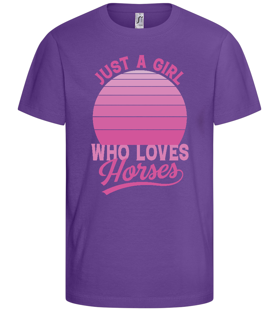 Girl Who Loves Horses Design - Basic kids t-shirt_DARK PURPLE_front